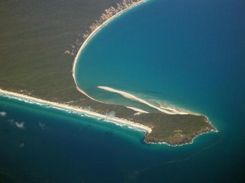 spit sand double island point landform aerial ocean queensland australia water sandspit depositional shoreline photoeverywhere opinions